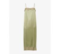 Reformation Womens Reformation Mackenzie Lace-Trim Silk Midi Dress Artichoke L