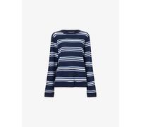 Reformation Womens Reformation Striped Round-Neck Cashmere Jumper Navy Multi Stripe L
