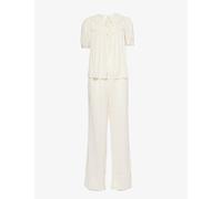 Reformation Womens Reformation x Nara Smith Buttercup Hour Embroidered Cotton-Blend Pyjama Set Cream XS