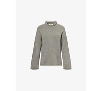 Reformation Womens Reformation x Nara Smith Rolled-Trims Chamomile Wool Jumper Mid Grey XS