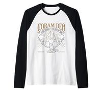 Reformed Theology Coram Deo Christian Fire Dove Faith Design Raglan Baseball Tee