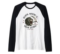 Reformed Theology Death Where is Your Sting 1 Cor 15:55 Raglan Baseball Tee