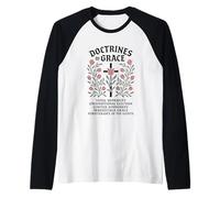 Reformed Theology Doctrines of Grace Tulip Cross Design Raglan Baseball Tee