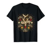 Reformed Theology Five Solas Calvinist Christian Design Value Graphic T-Shirt