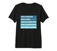 Reformed Theology Five Solas Design | Protestant Faith Art Premium T-Shirt