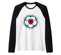 Reformed Theology Five Solas Lutheran Flower Cross Christian Raglan Baseball Tee