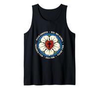 Reformed Theology Five Solas Lutheran Flower Cross Christian Tank Top