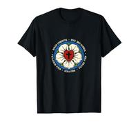 Reformed Theology Five Solas Lutheran Flower Cross Christian Value Graphic T-Shirt