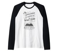Reformed Theology Quote Martin Luther Bible Scripture Design Raglan Baseball Tee