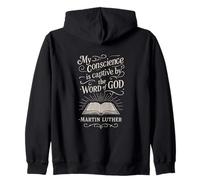 Reformed Theology Quote Martin Luther Bible Scripture Design Zip Hoodie