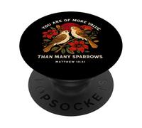 Reformed Theology Sparrow Design Inspired by Matthew 10:31 PopSockets Adhesive PopGrip