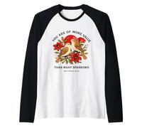Reformed Theology Sparrow Design Inspired by Matthew 10:31 Raglan Baseball Tee