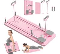 Reformly Compact Pilates Board, Pilates Reformer Set, Multi-purpose Foldable Pilates Reformer Equipment Board for Home, 5 in 1 Pilates Sliding Board for Home Workout,Fitness(Pink)