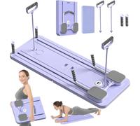 Reformly Compact Pilates Board, Pilates Reformer Set, Multi-purpose Foldable Pilates Reformer Equipment Board for Home, 5 in 1 Pilates Sliding Board for Home Workout,Fitness(Blue)