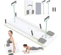 Reformly Compact Pilates Board, Pilates Reformer Set, Multi-purpose Foldable Pilates Reformer Equipment Board for Home, 5 in 1 Pilates Sliding Board for Home Workout,Fitness(White)