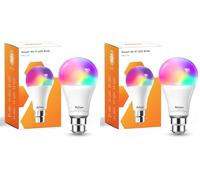 Refoss Smart Light Bulb b22 Bayonet WiFi Led Bulb 9W with Colour Changing Light, 810LM Dimmable (Warm/Cool) Smart Bulbs Works with Alexa(Echo and Echo Dot), Google Home - 2 Pack