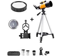 Refractor Telescope,Telescope for KidsBeginners,70mm Aperture 400mm Astronomical Telescope,Travel Telescope for Adult with Backpack,Gift for Children,for Indoor/Outdoor (Yellow Package D)