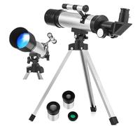 Refractor Telescope with Adjustable Tripod, 360mm Focal Length | 50mm Objective Lens, H6mm and H20mm Eyepiece Set, 1.5x Magnifier with 90° Reverse Mirror