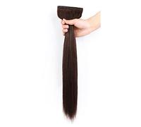 Refrescante 20"/50cm Straight Hair Extensions Straight Hairpieces Long Straight 2 PCS Set Clip In Hair Extensions Real Human Hair Black Brown Adjustable