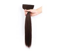 Refrescante 20"/50cm Straight Hair Extensions Straight Hairpieces Long Straight 2 PCS Set Clip In Hair Extensions Real Human Hair Black Brown Adjustable