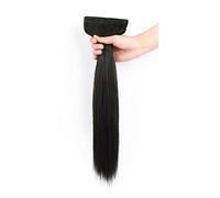 Refrescante 20"/50cm Straight Hair Extensions Straight Hairpieces Long Straight 2 PCS Set Clip In Hair Extensions Real Human Hair Black Brown Adjustable
