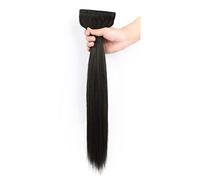 Refrescante 20"/50cm Straight Hair Extensions Straight Hairpieces Long Straight 2 PCS Set Clip In Hair Extensions Real Human Hair Black Brown Adjustable