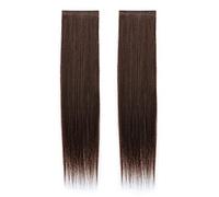 Refrescante 20"/50cm Straight Hair Extensions Straight Hairpieces Long Straight 2 PCS Set Clip In Hair Extensions Real Human Hair Black Brown Adjustable