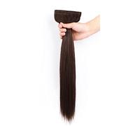 Refrescante 20"/50cm Straight Hair Extensions Straight Hairpieces Long Straight 2 PCS Set Clip In Hair Extensions Real Human Hair Black Brown Adjustable