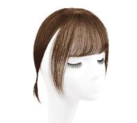 Refrescante Bangs Clip In Hair Extensions Real Human Hair Fringe With Temples Hairpieces For Women Clip On Air Bangs Flat Bangs Black Hair Extension Adjustable