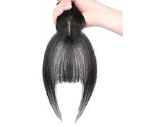 Refrescante Bangs Clip In Hair Extensions Real Human Hair Fringe With Temples Hairpieces For Women Clip On Air Bangs Flat Bangs Black Hair Extension Adjustable