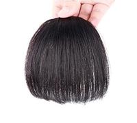 Refrescante Bangs Hair Clip Extension French Bang Clip In Thick Natural Full Front Neat Bangs Straight Fringe Bang With Temples One Piece Hairpiece Black Adjustable