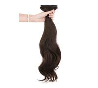 Refrescante Black Hair Extensions For Women Long Wavy Clip In Hair Extensions Real Human Hair 5 PCS Clip In Long Soft Glam Waves Thick Hairpieces (20"/50cm) Adjustable