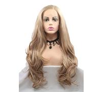 Refrescante Blonde Brown Wig Big Wavy Wigs Lace Front Wigs Natural Looking Wigs For Women Heat Resistant Headband Wig For Daily Party Adjustable