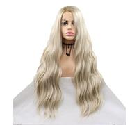 Refrescante Blonde Wig Natural Loose Wavy Lace Front Wigs For Daily Party Headband Wig Synthetic Heat Resistant Wigs For Women,With Hairnet Adjustable