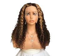 Refrescante Brown Mixed Blonde Wig Long Curly Wavy Wigs 150% Density Headband Wig For Daily Party Wigs For Black Women Soft And Fluffy Adjustable