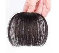 Refrescante Clip In Bangs Real Human Hair,Traceless Short Straight Hairpiece For Women Front Neat Bang Two Side Brown Hair Extensions Bangs Black Adjustable