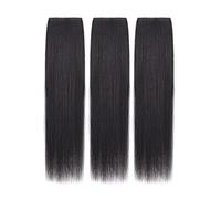 Refrescante Clip In Hair Extensions Real Human Hair 20"/50cm Straight Black Fake Hair Pieces Women's Straight Wig Black Hair Extensions 5 PCS Adjustable