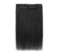 Refrescante Clip In Hair Extensions Real Human Hair 20"/50cm Straight Black Fake Hair Pieces Women's Straight Wig Black Hair Extensions 5 PCS Adjustable