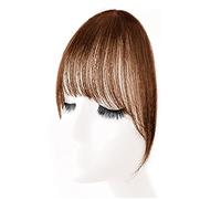 Refrescante Clip On Bangs Hair Extensions Bangs Clip In Hair Extensions Real Human Hair For Women Flat Neat Bangs With Temples Bangs (Black) Adjustable