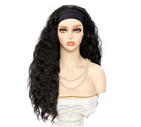 Refrescante Curly Wavy Wigs With Velcr Wig Band Edge Wrap For Girls Daily Use Natural Black Headband Wig Comfort Band Breathable,Easy To Wear Adjustable