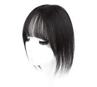 Refrescante Hairpieces For Woman Real Human Hair Toppers For Women With Bangs 360° Hair Topper For Thinning Hair Top Hair Pieces Natural Black 10"/25cm Adjustable