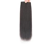 Refrescante Human Hair Clip in Hair Extensions Short Straight Double Weft One Piece Hair Pieces for Thinning Hair Invisible Hairpin Women (Brown) Adjustable