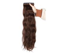 Refrescante Long Curly Clip In Hair Extensions Real Human Hair 5 PCS 20"/50cm Wavy Brown Clip In Hair Extensions For Woman Long Curly Wigs Adjustable