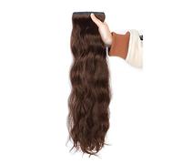 Refrescante Long Curly Clip In Hair Extensions Real Human Hair 5 PCS 20"/50cm Wavy Brown Clip In Hair Extensions For Woman Long Curly Wigs Adjustable
