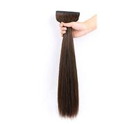 Refrescante Long Straight Wigs Straight Hair Extension Straight Clip In Hair Extensions Real Human Hair Long Black Hair Extensio (5 PCS,20"/50cm) Adjustable