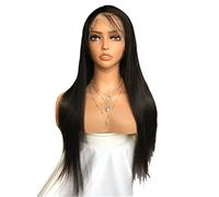 Refrescante Nature Black Wigs 100% Human Hair Full Lace Wig For Girls Daily Use Fashion Layering Headband Wig Long Straight Women's Wig Adjustable