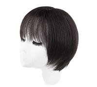Refrescante Short Brown Straight Wigs Pixie Cut Wig Human Hair Wigs For Women Short Human Hair Wig With Bangs For Daily Party Wigs(11"/28cm) Adjustable
