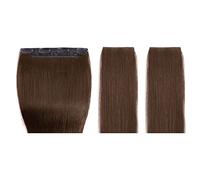 Refrescante Straight Clip In Hair Extensions Real Human Hair Black Hair Extensions Traceless Long Straight Hair Extensions 20"/50cm 0.3lb/130g 3 PCS Adjustable