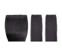 Refrescante Straight Clip In Hair Extensions Real Human Hair Black Hair Extensions Traceless Long Straight Hair Extensions 20"/50cm 0.3lb/130g 3 PCS Adjustable