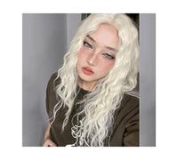 Refrescante White Deep Curly Wavy Wig Soft And Fluffy Headband Wig Long Wigs For Women Synthetic Cosplay Wigs For Daily Party (40cm/16in) Adjustable
